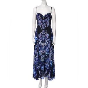Camilla Elegant Blue and Black Maxi Dress
